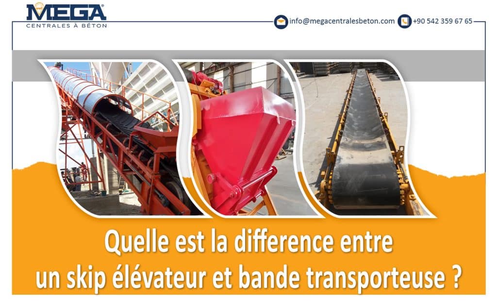 La difference entre une bande transporteuse et un skip élévateur