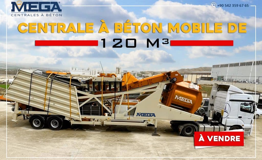 centrale à béton mobile de 120 m³